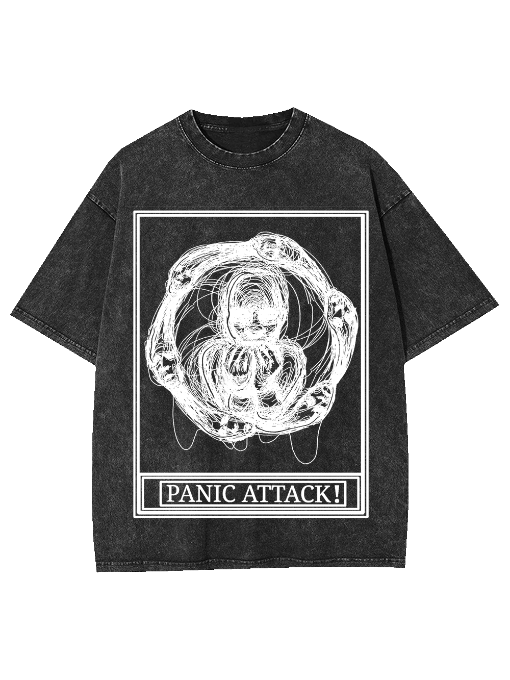 Panic Attack Washed Tshirt-ClassyOutlaw Sale