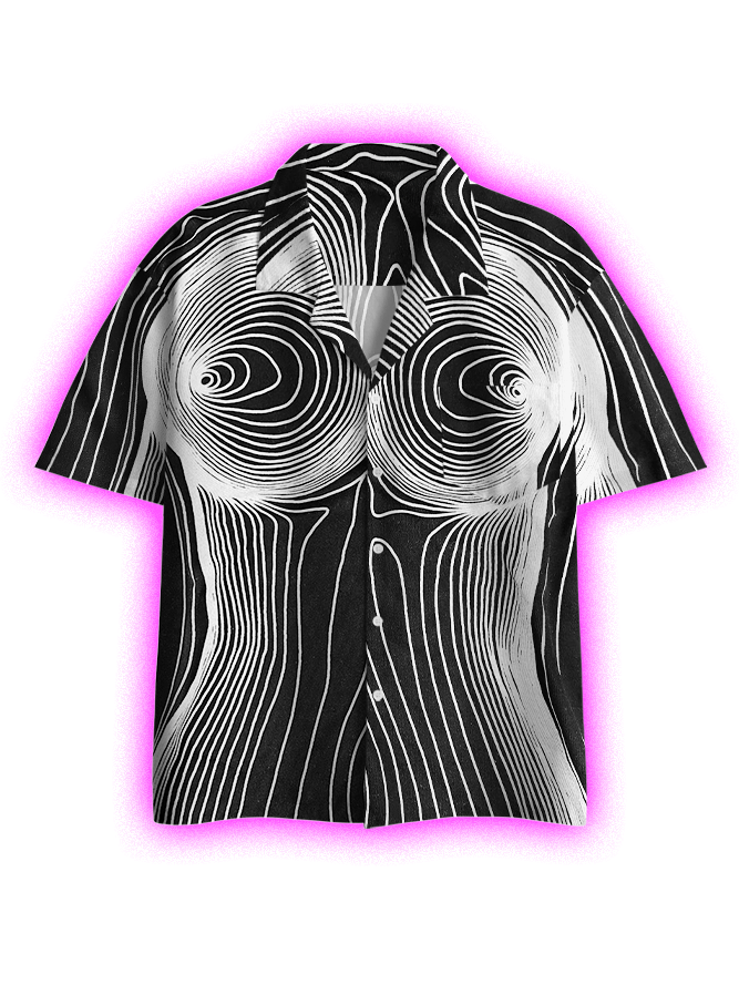 WOODGRAIN BUTTON UP POCKET SHIRT