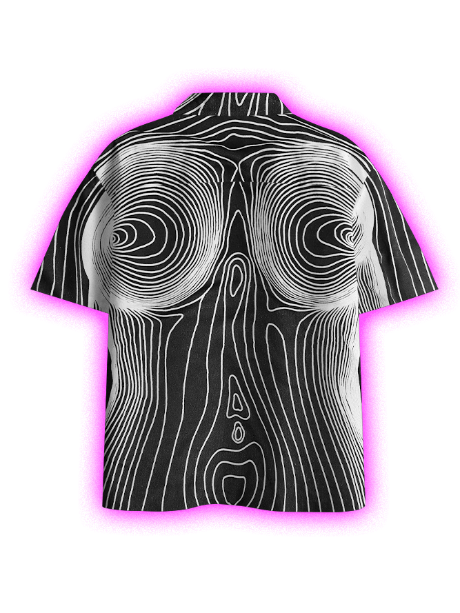 WOODGRAIN BUTTON UP POCKET SHIRT