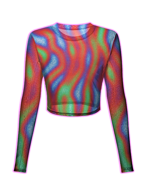 Vibrant Wave Patterns Mesh Top