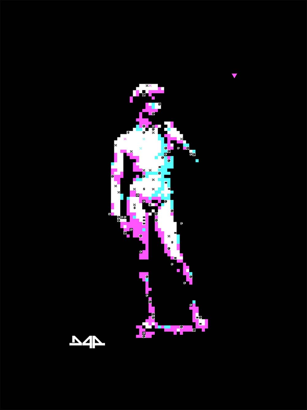 Vaporwave Pixel David Washed Tshirt