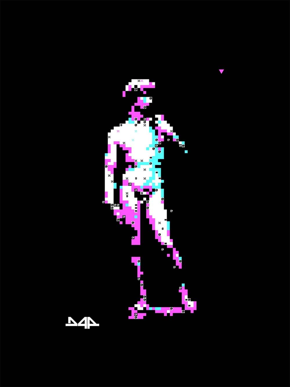 Vaporwave Pixel David Washed Tshirt