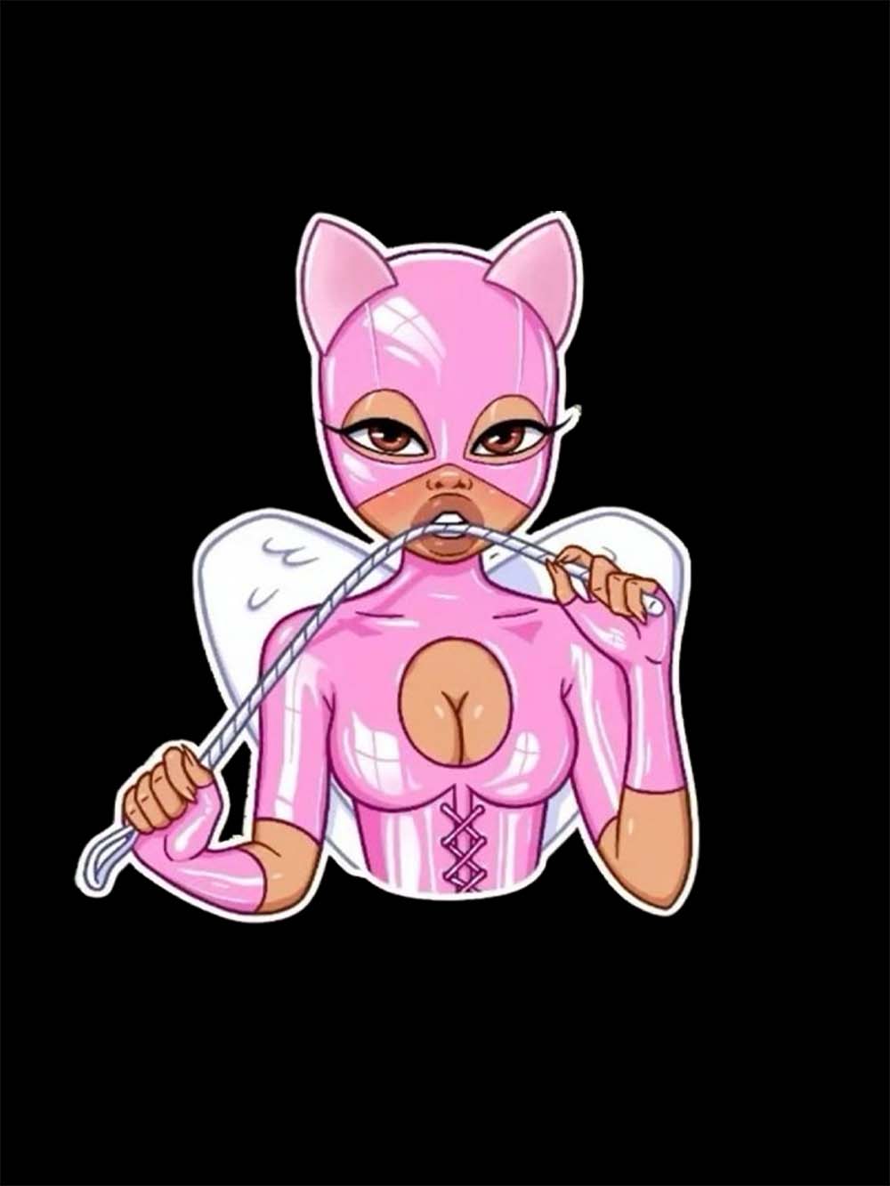 Pink Catwoman Angel Washed Tshirt