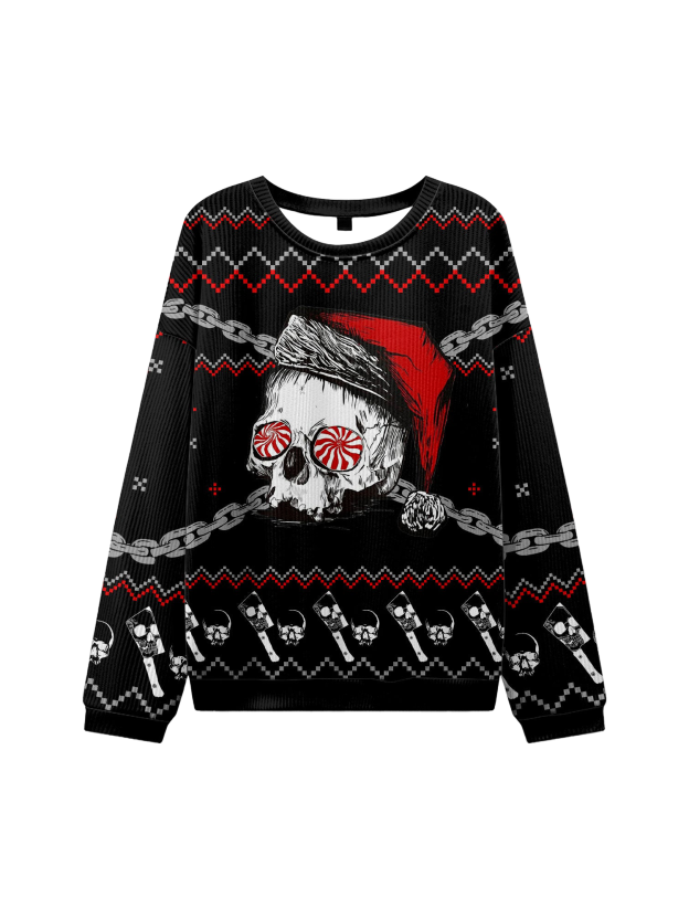 SKULLS AND CHAINS UGLY CHRISTMAS SWEATSHIRT