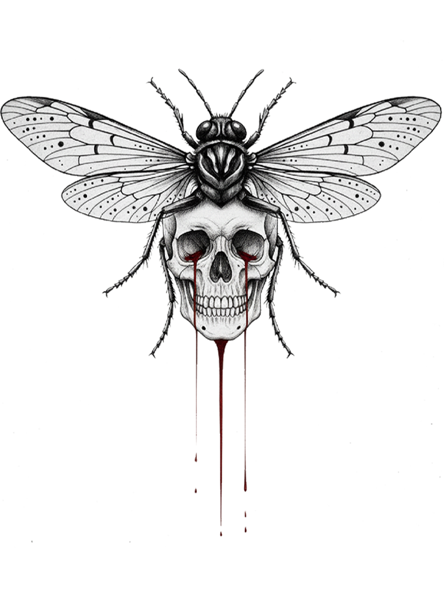 Skull Moth Washed Tshirt