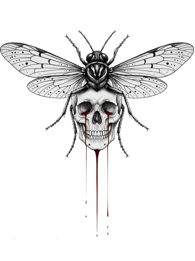 Skull Moth Washed Tshirt