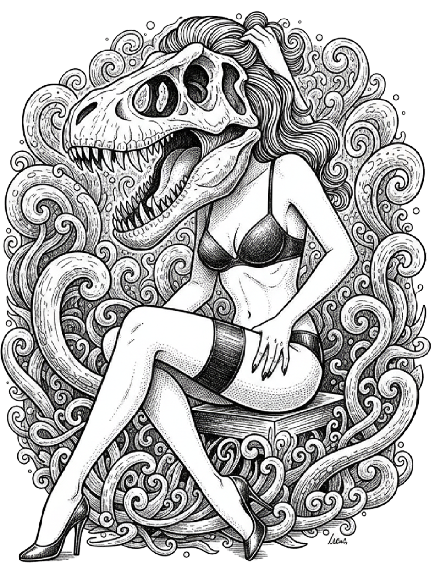 T-Rex Siren Washed Tshirt