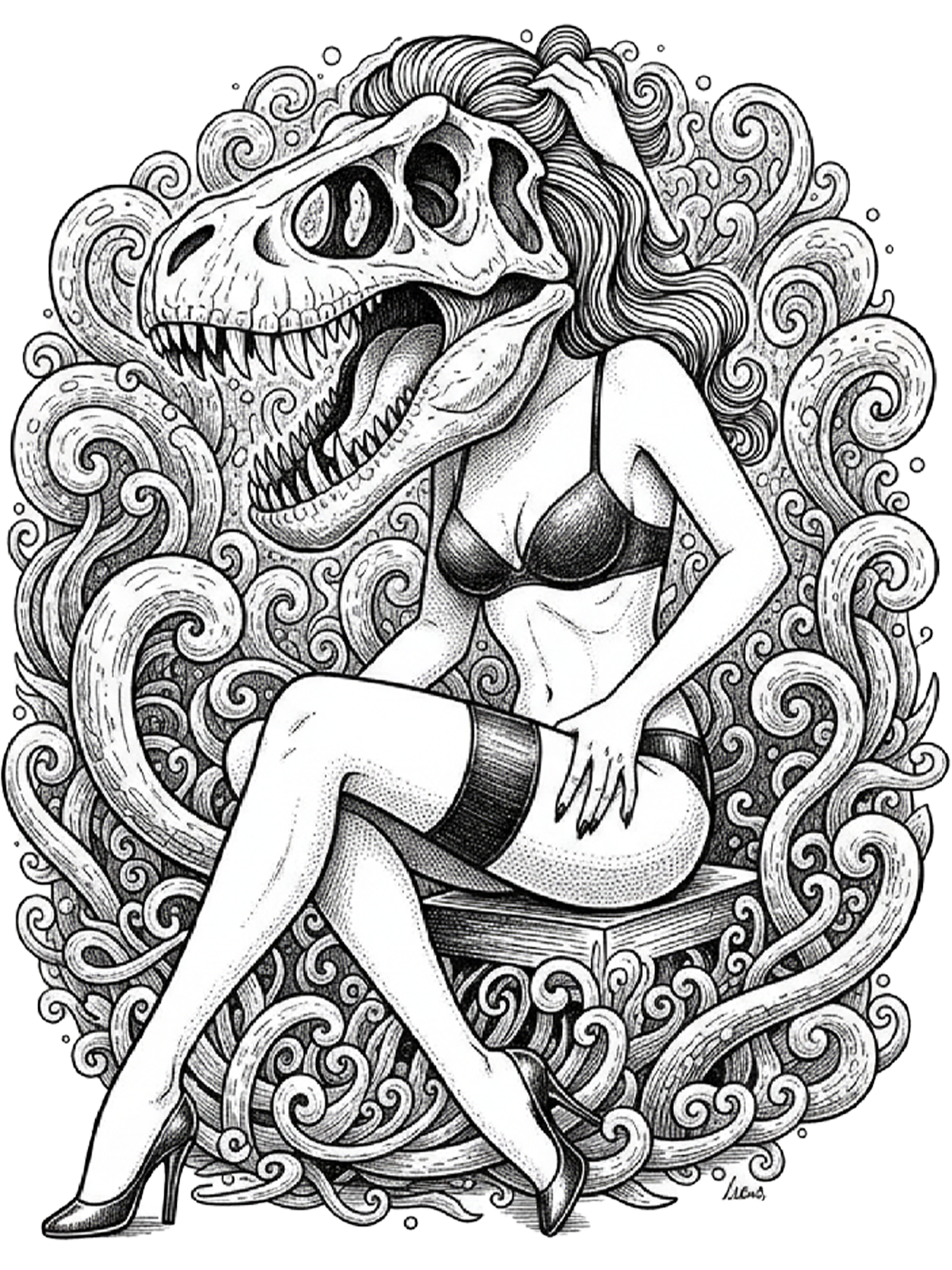 T-Rex Siren Washed Tshirt