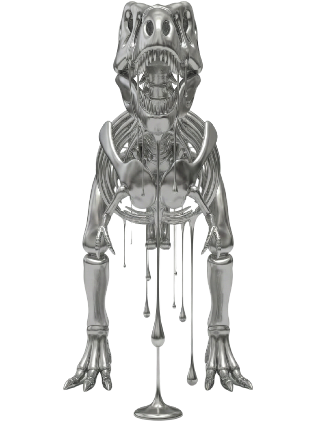 Liquid Dinosaur Skeleton Washed Tshirt