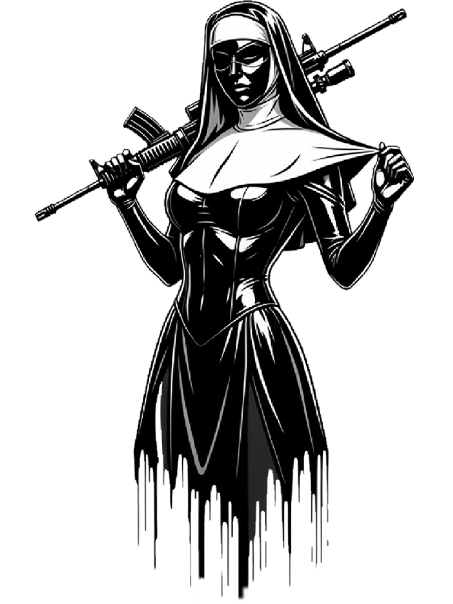 Armed Nun Washed Tshirt