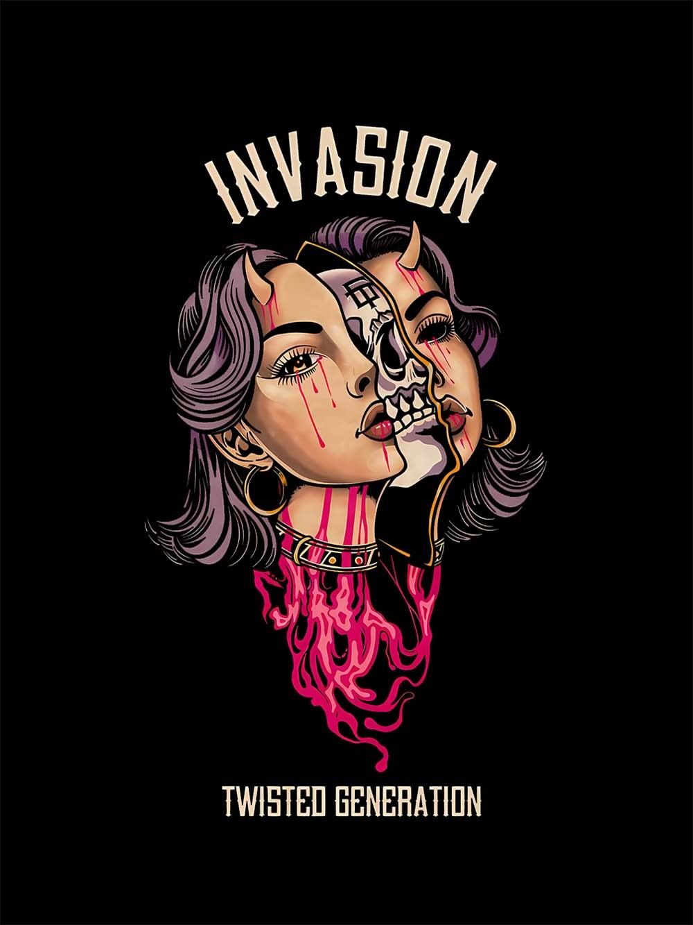 INVASION TWISTED GENERATION WASHED TSHIRT