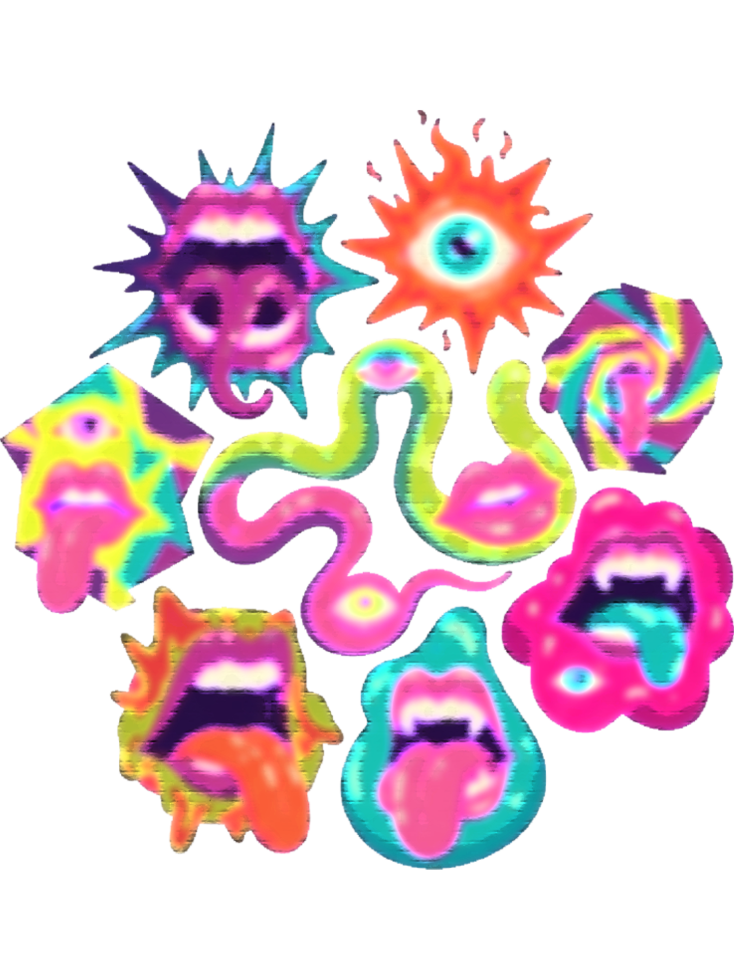 Psychedelic Faces Washed Tshirt