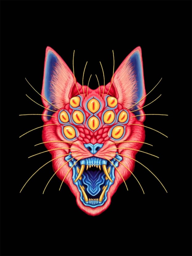 MULTI EYED PANTHER WASHED TSHIRT