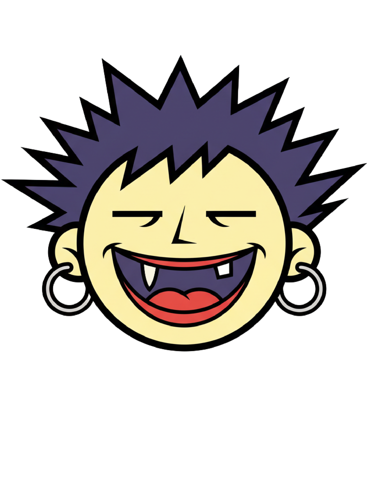 Squinty-Eyed Punk Face Washed Tshirt