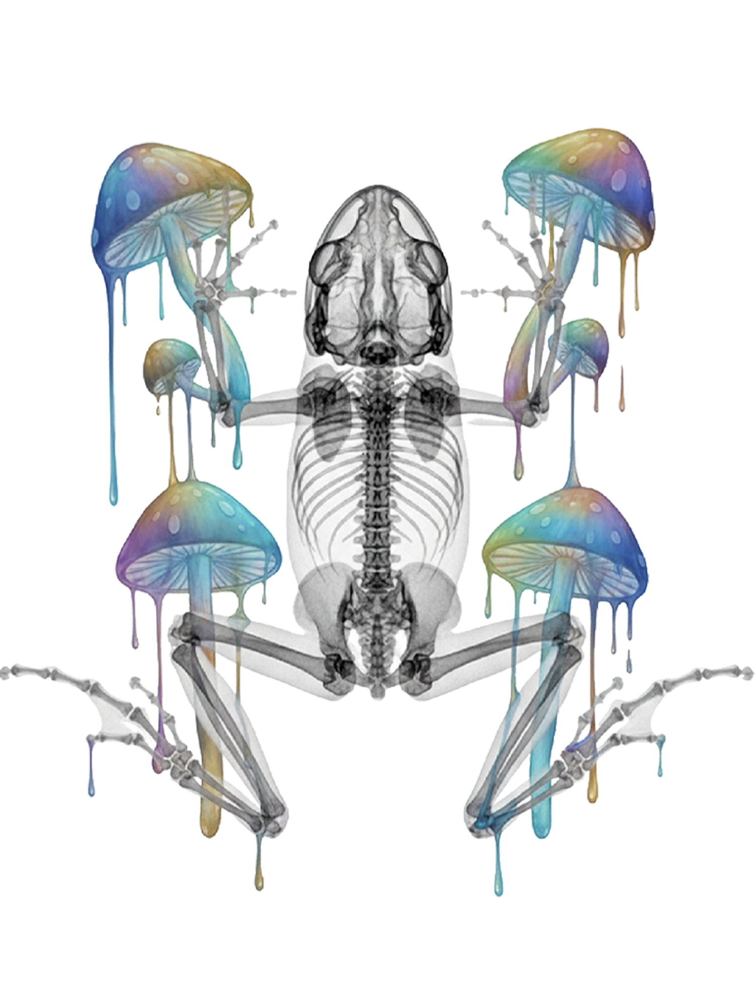 Perspective Skeleton Frog Washed Tshirt