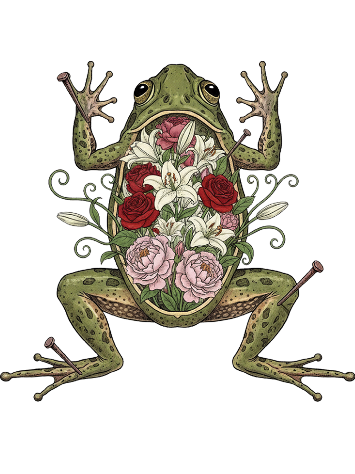 Floral Organs Frog Washed Tshirt