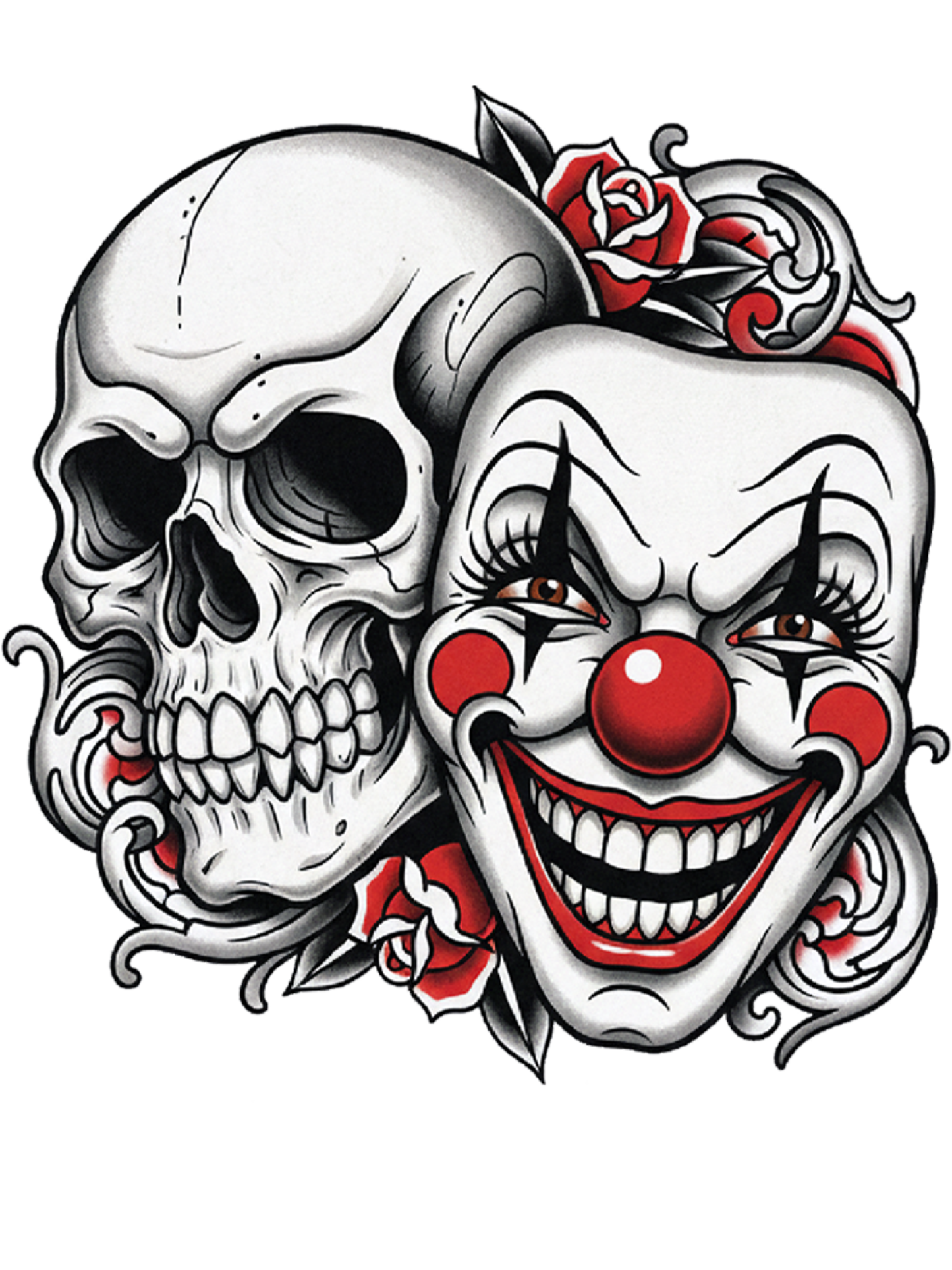 Clown and Skull Washed Tshirt