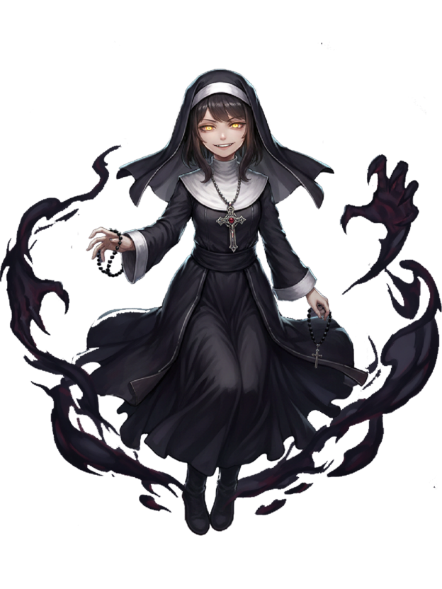 Dark Comic Nun Washed Tshirt