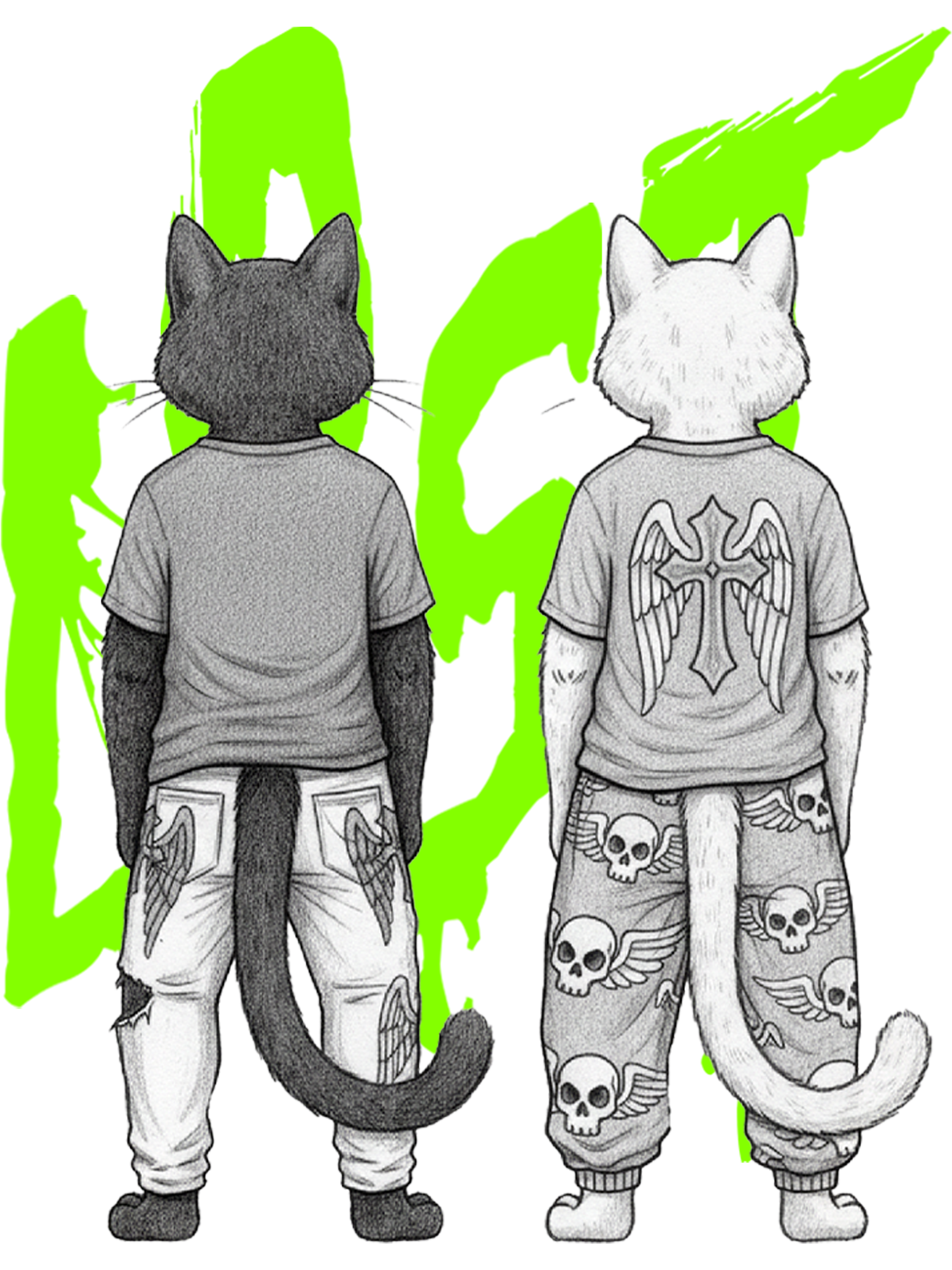 Two lost cats Washed Tshirt