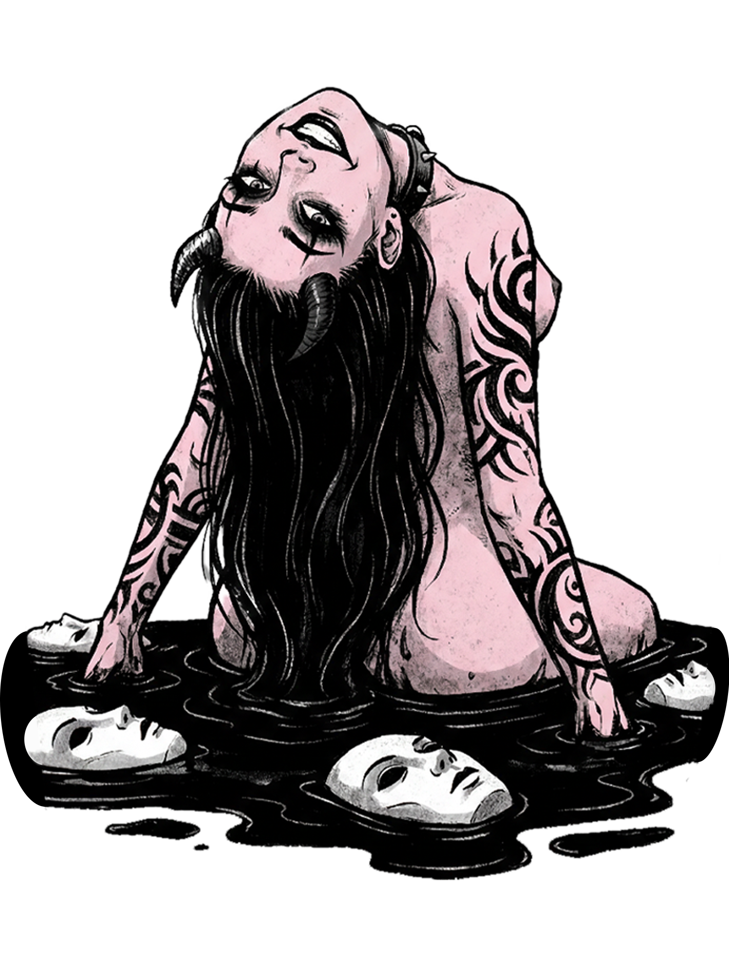 Long-haired girl with desires Washed Tshirt