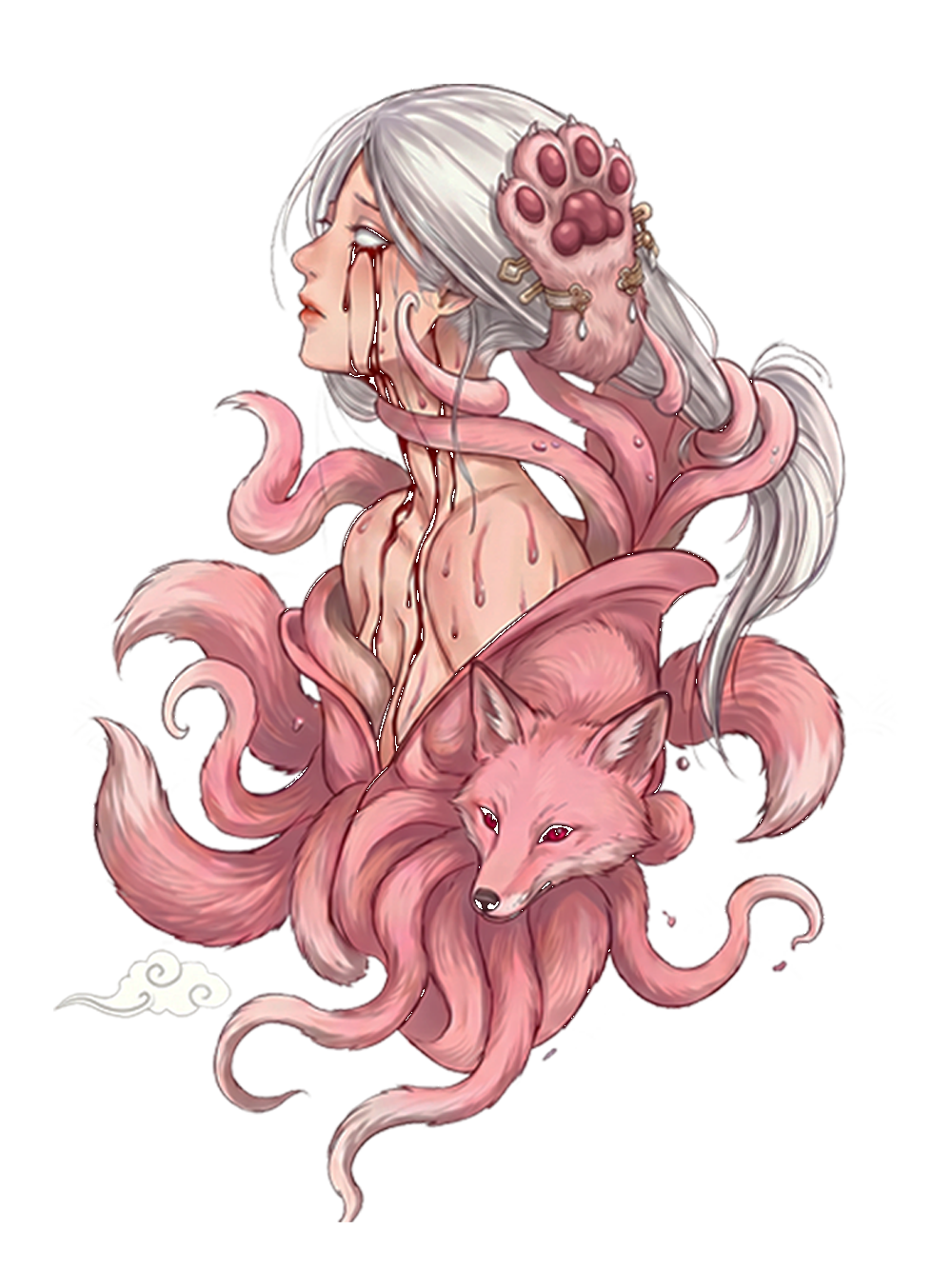 NINE-TAILED FOX GODDESS WASHED TANK TOP