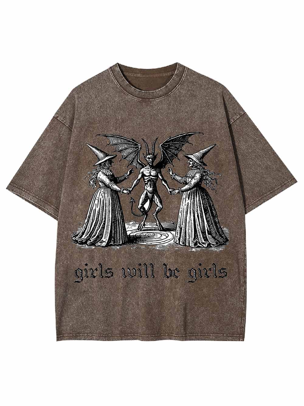 GIRLS WILL BE GIRLS WASHED TSHIRT