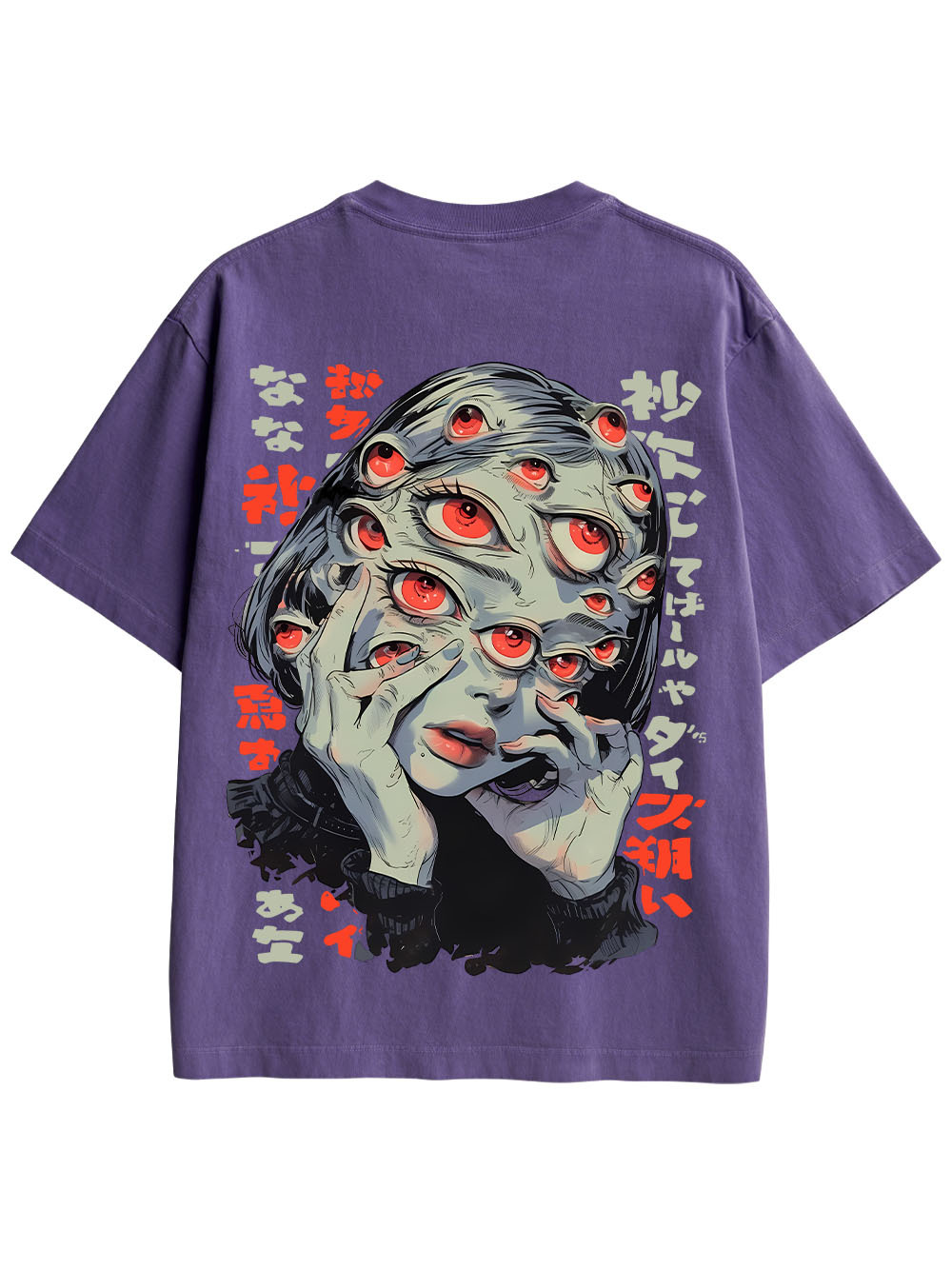 THOUSAND EYES GAZE DOUBLE SIDED PRINT WASHED TSHIRT