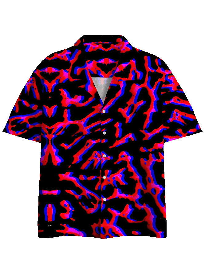 PSYCHEDELIC PATTERN VORTEX BUTTON UP POCKET SHIRT