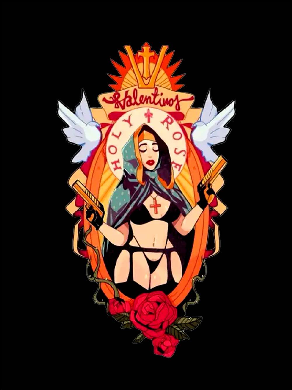 Holy Rose Rebel Washed Tshirt