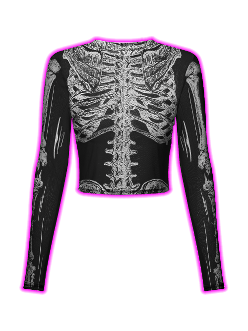 Anatomy Of The Human Skeleton Mesh Top-ClassyOutlaw Sale