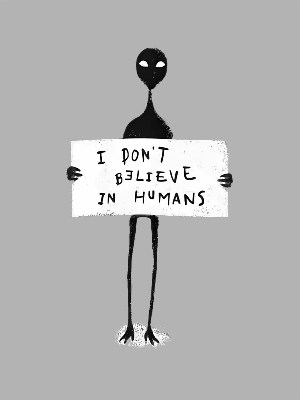 I DON'T BELIEVE IN HUMANS WASHED TSHIRT