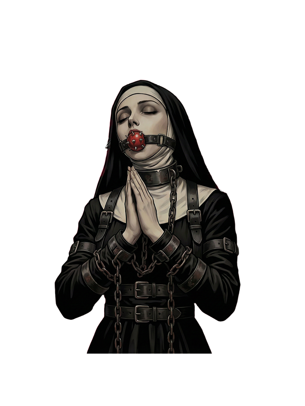 Chain-bound SM nun Washed Tank Top