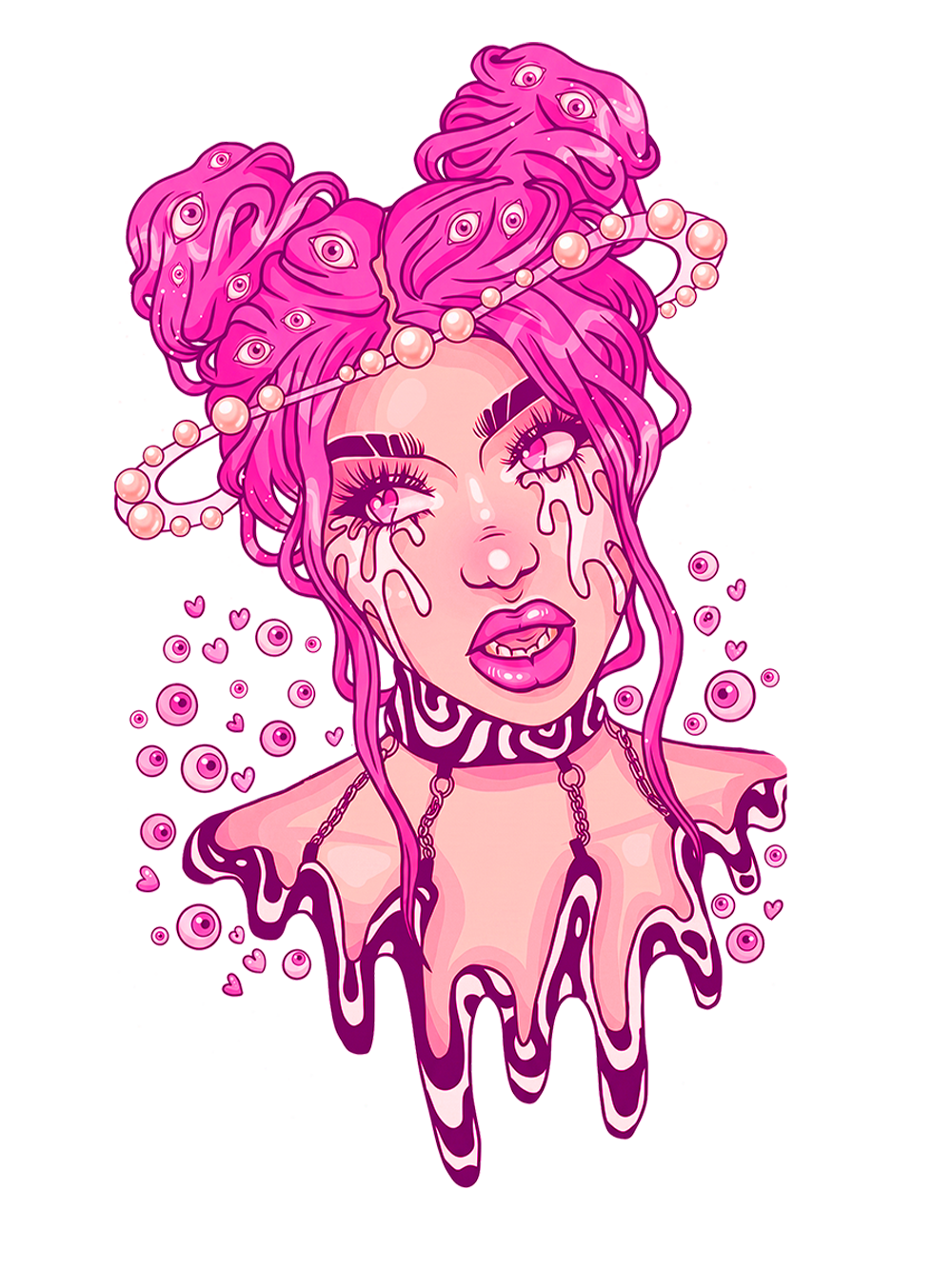 PINK DRIPPING BUBBLE GIRL WASHED TANK TOP