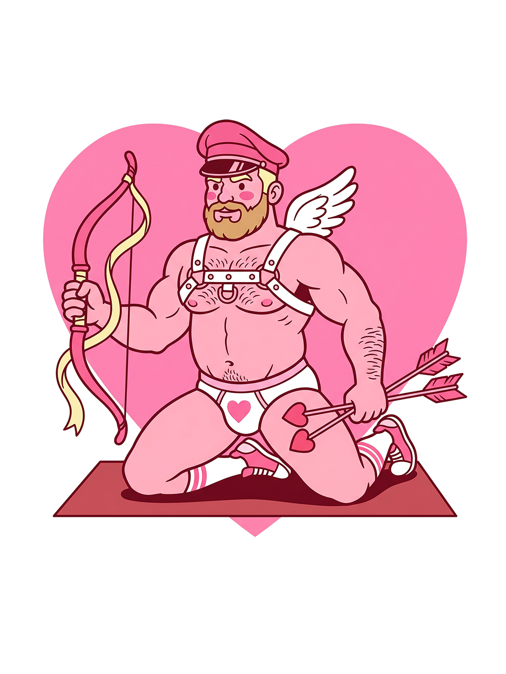 CUPID KNEELING WITH BOW WASHED TANK TOP