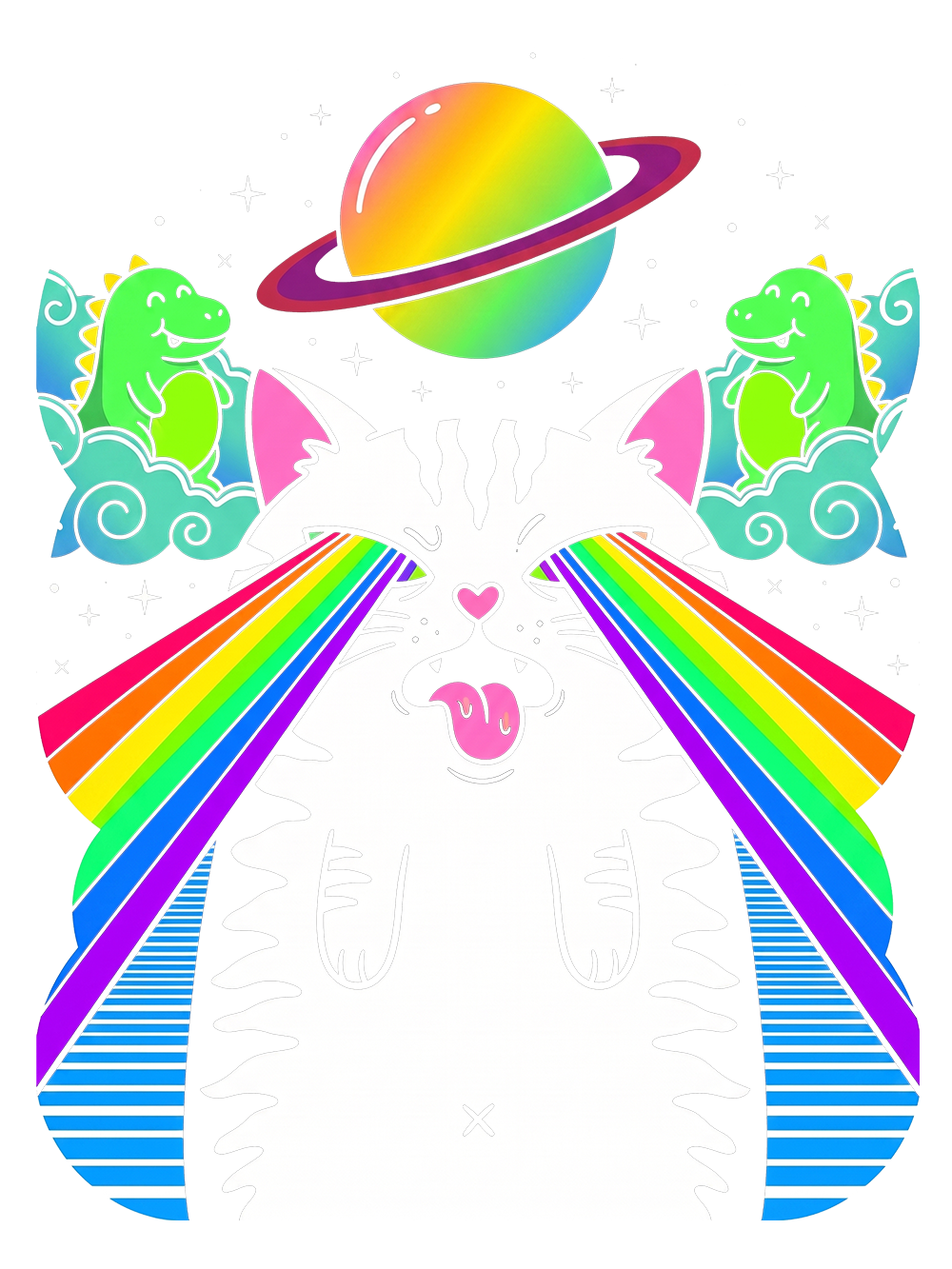 RAINBOW SPACE CAT WASHED TANK