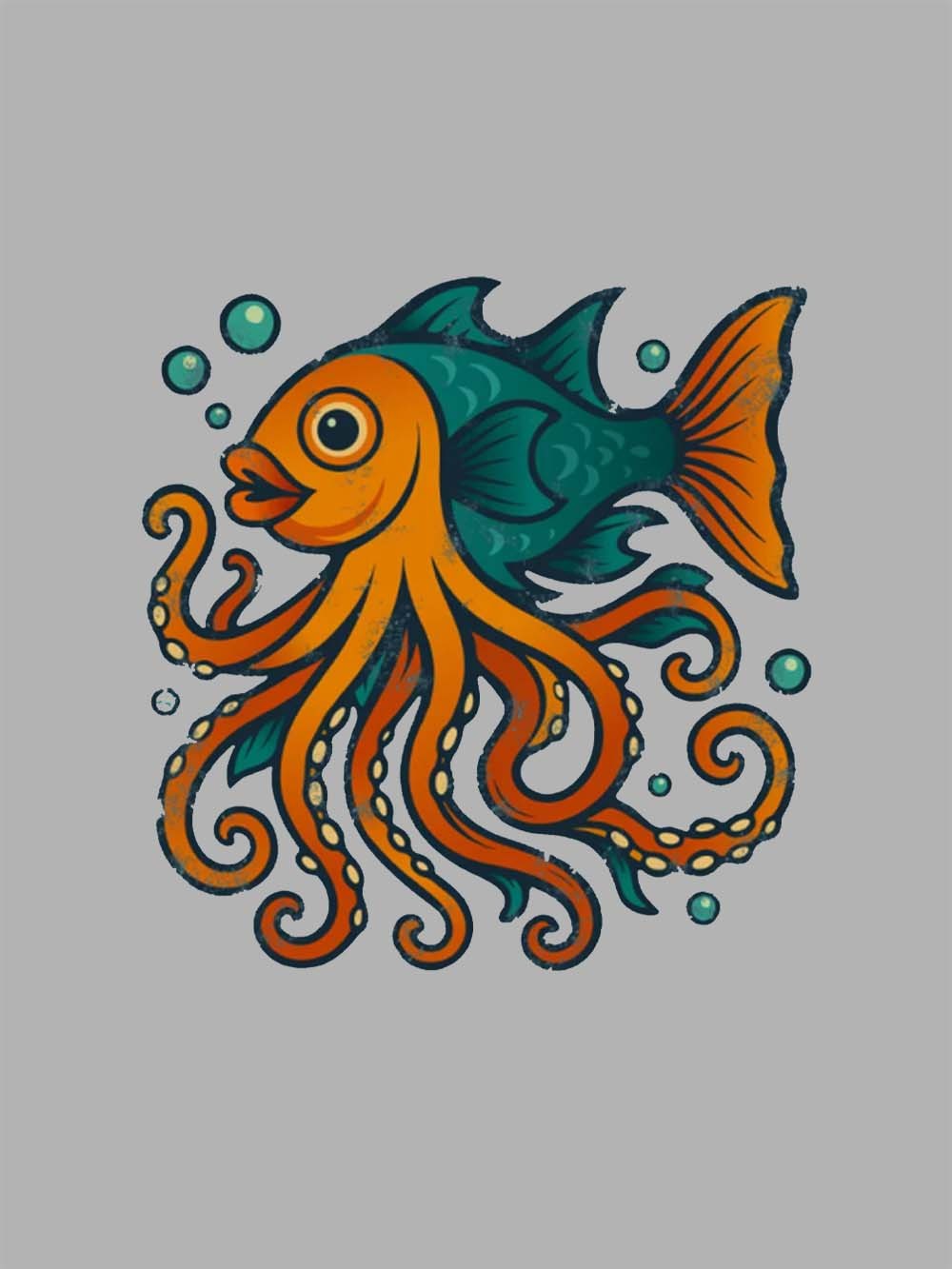 Octo-Fish Hybrid Washed Tshirt