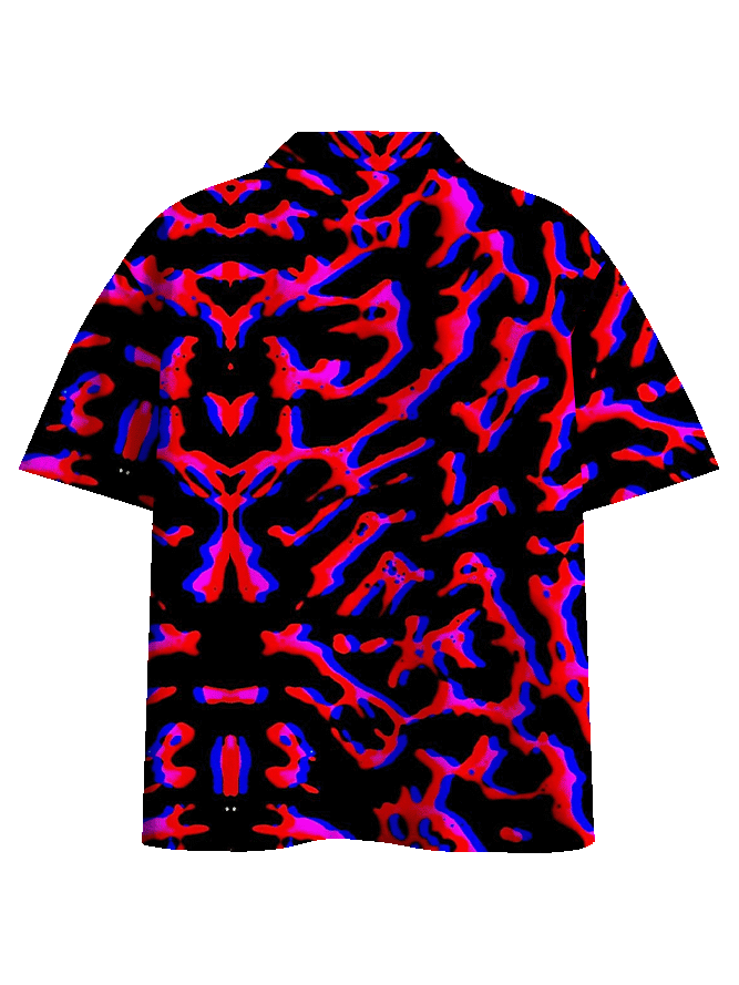 PSYCHEDELIC PATTERN VORTEX BUTTON UP POCKET SHIRT