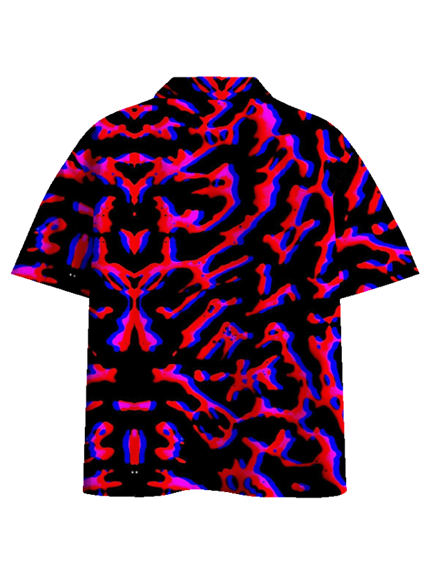 PSYCHEDELIC PATTERN VORTEX BUTTON UP POCKET SHIRT