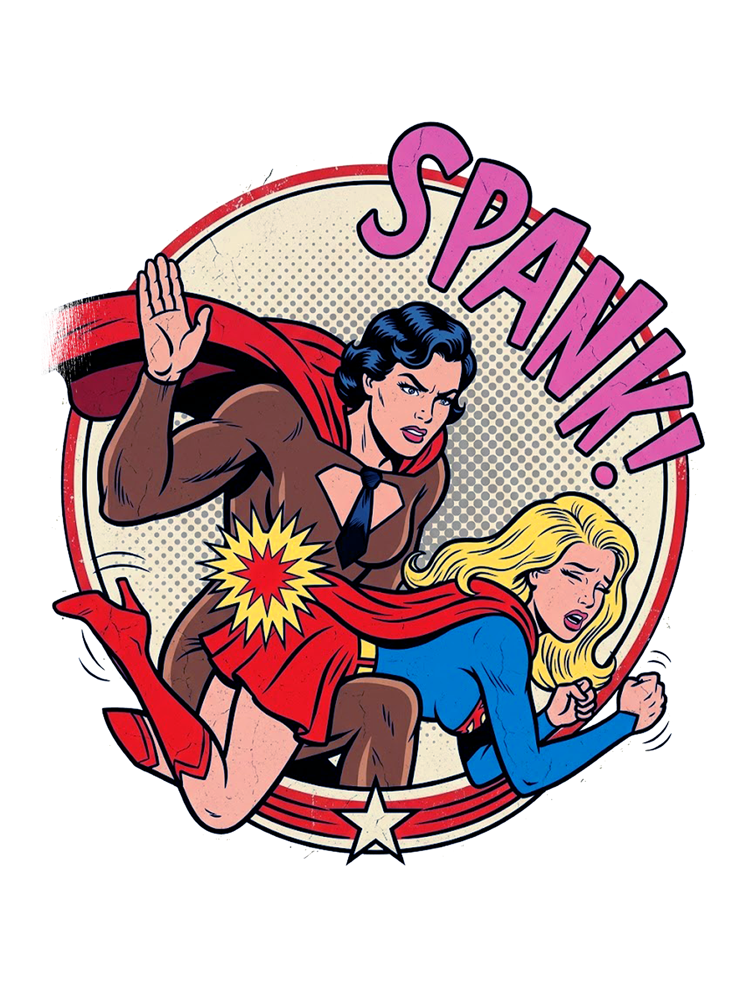 SPANK COMIC SUPERHERO WASHED TSHIRT