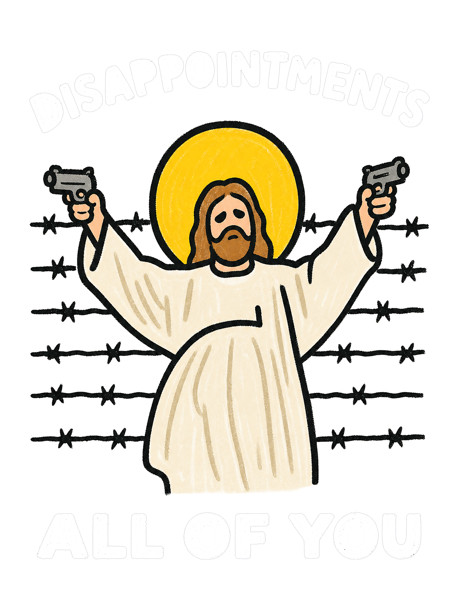GUNS JESUS AAA WASHED TSHIRT