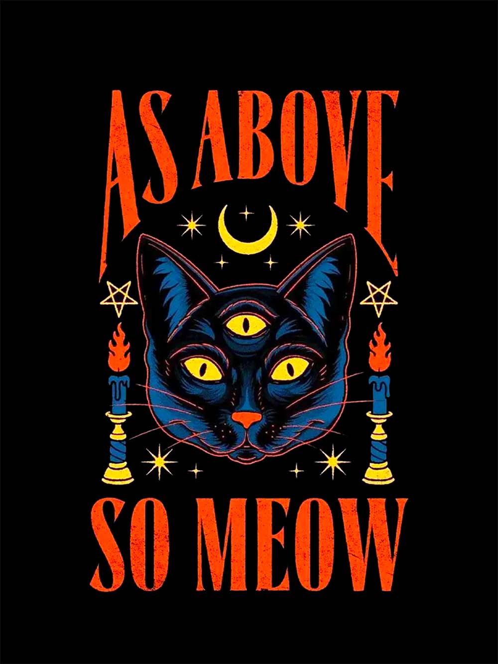 AS ABOVE SO MEOW WASHED TSHIRT