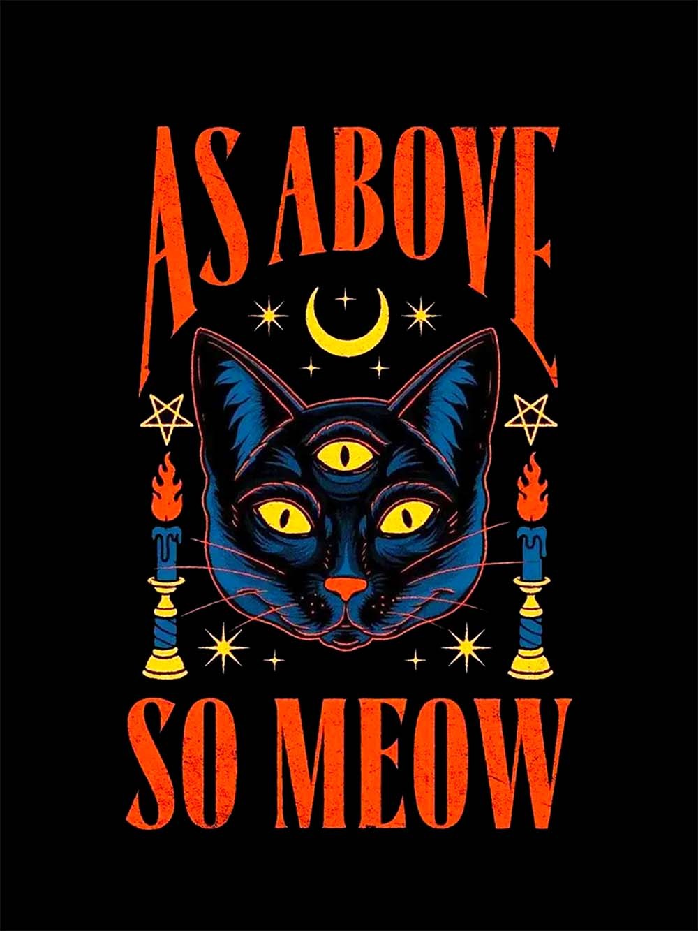 AS ABOVE SO MEOW WASHED TSHIRT
