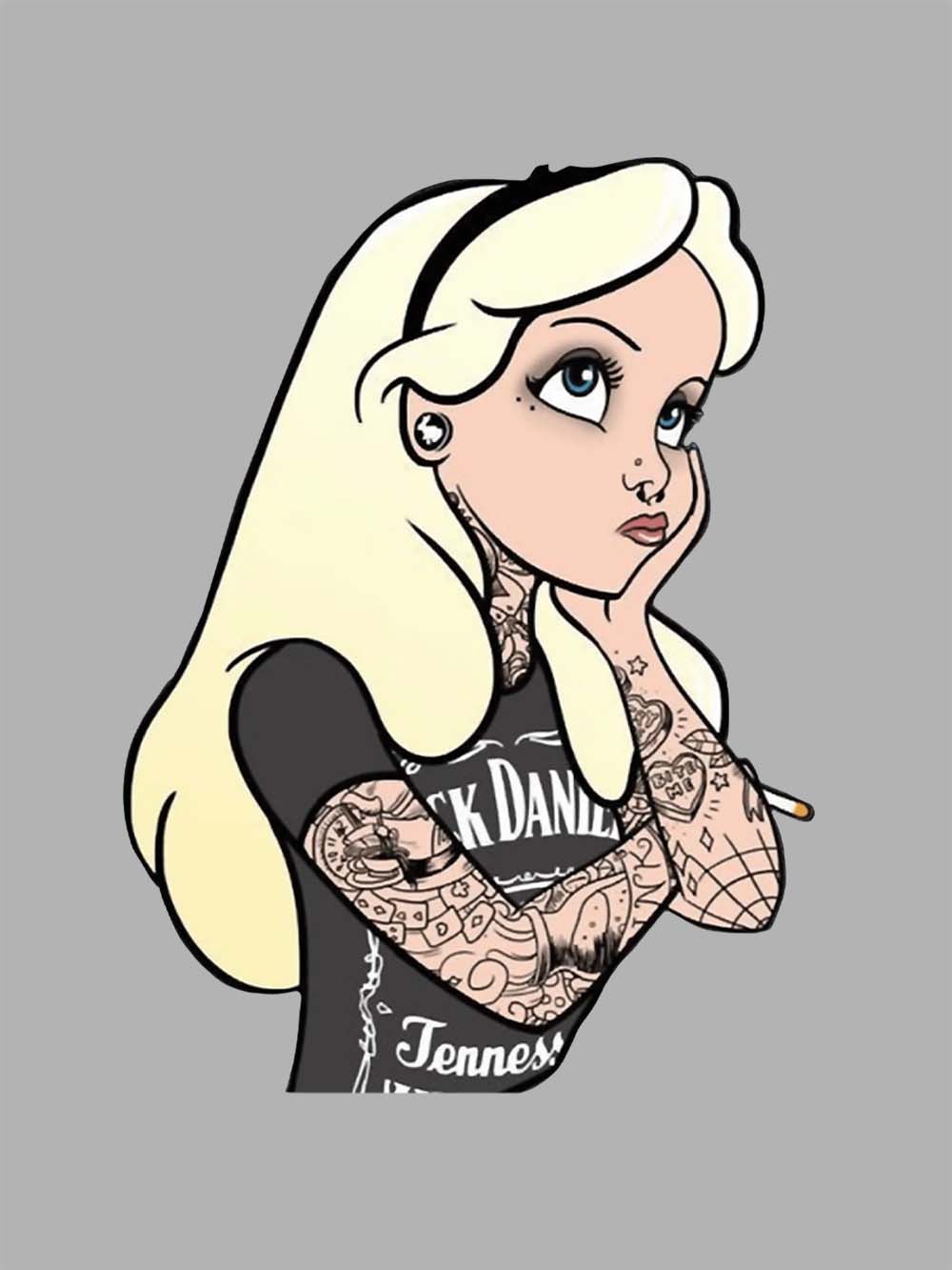 Tattooed Girl Washed Tshirt