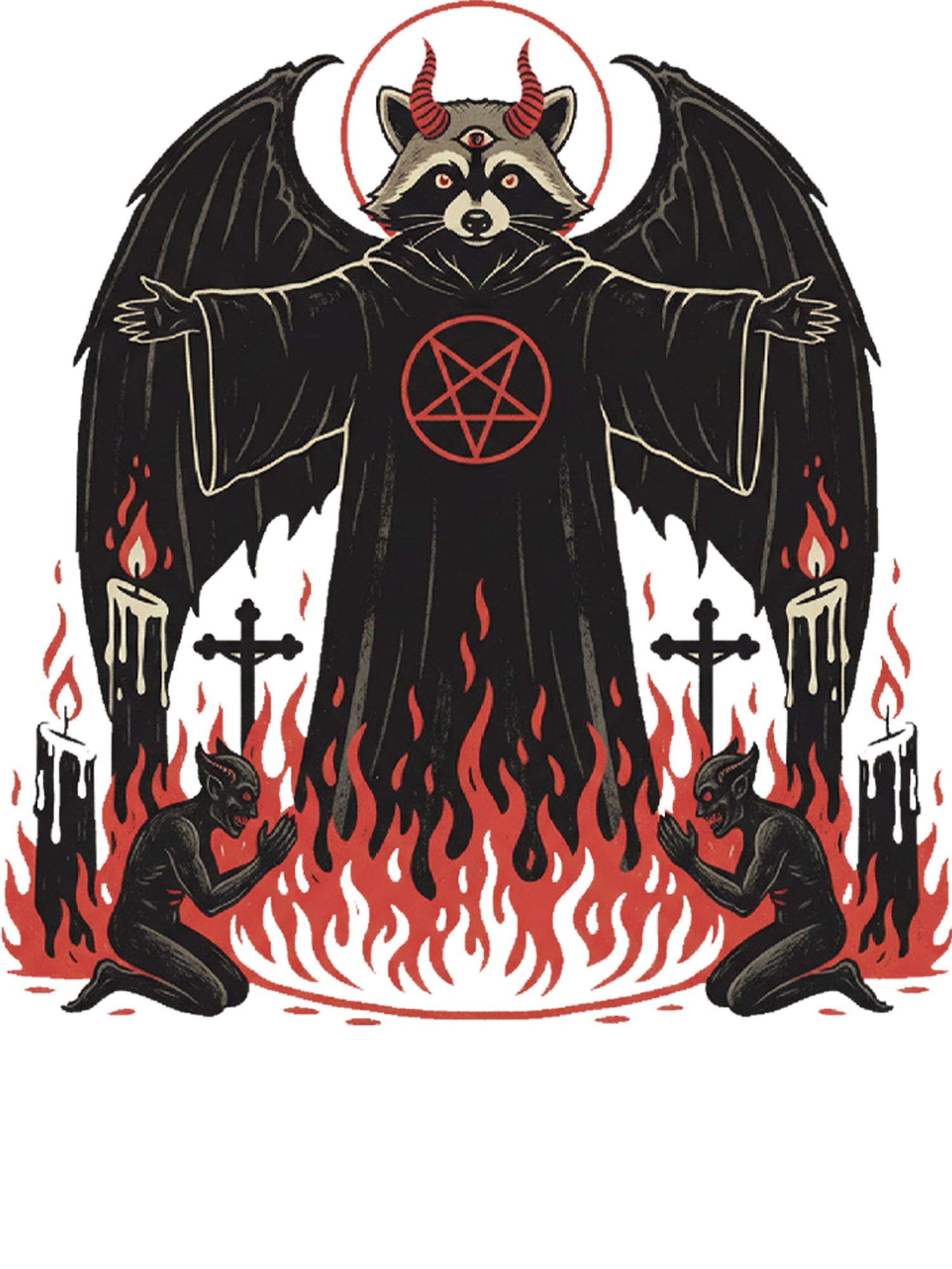 Infernal Raccoon Washed Tshirt