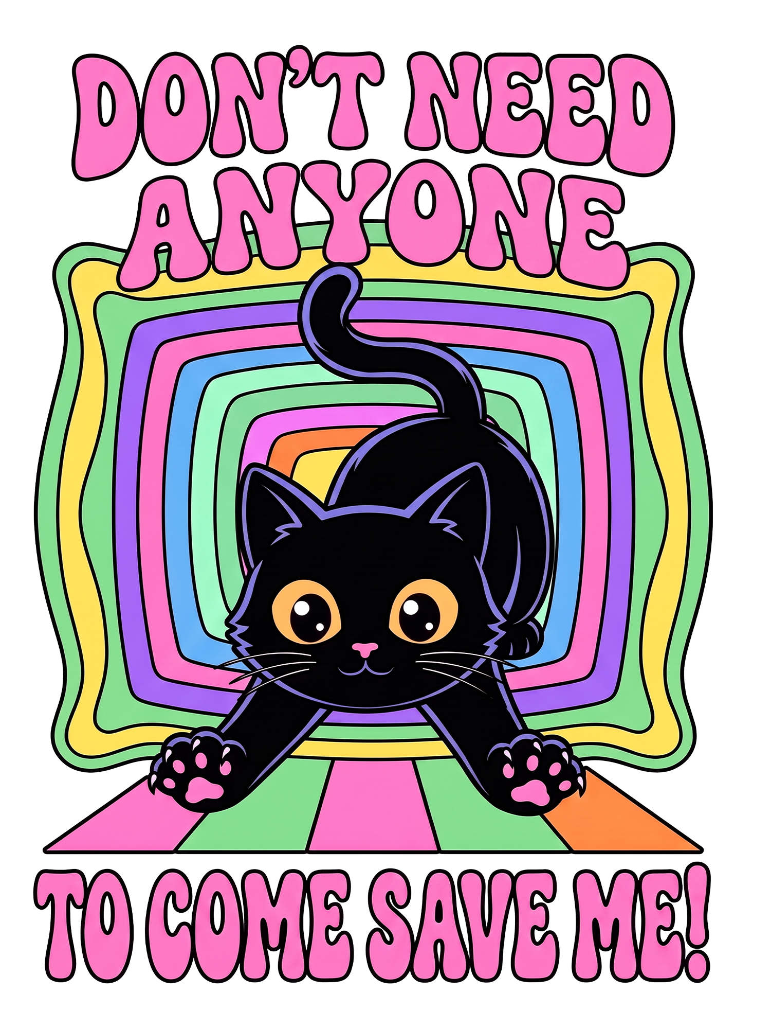 RAINBOW RESCUE CAT AAA WASHED TSHIRT