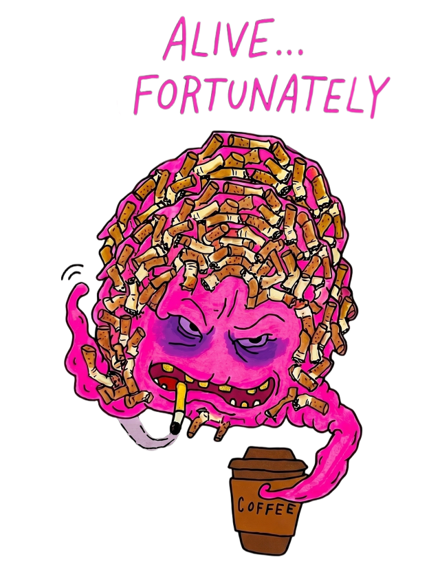 ALIVE FORTUNATELY Washed Tshirt