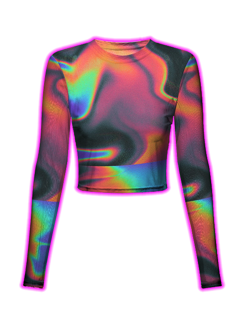 Prismatic Glow Mesh Top