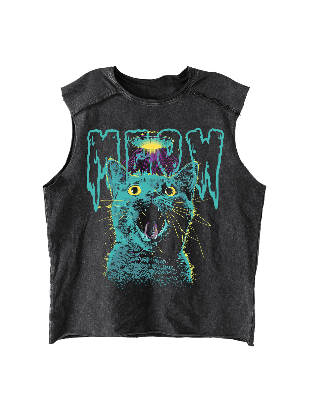 Meowfo Distressed Tank Top-ClassyOutlaw Sale