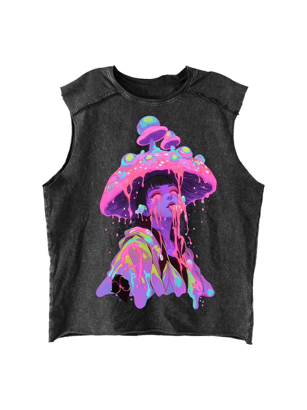 Mushroom Dreamscape Distressed Tank Top-ClassyOutlaw Sale