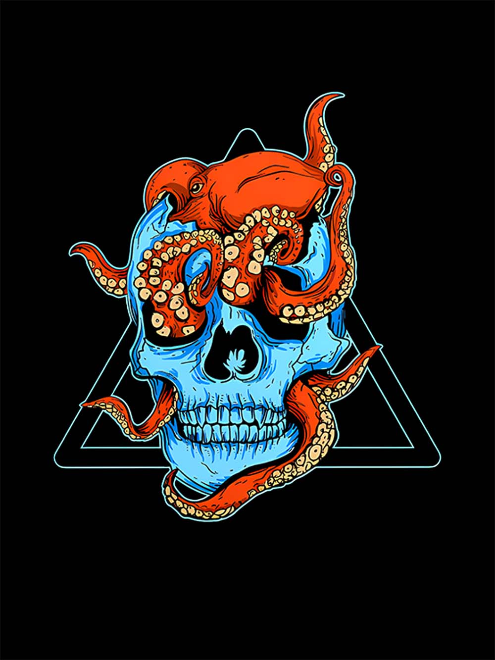 Tentacled Skull Washed Tshirt